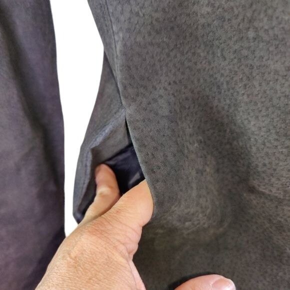 Will Smith Black Suede Leather Jacket Blazer Size Petite Small Fully Lined - Picture 3 of 10